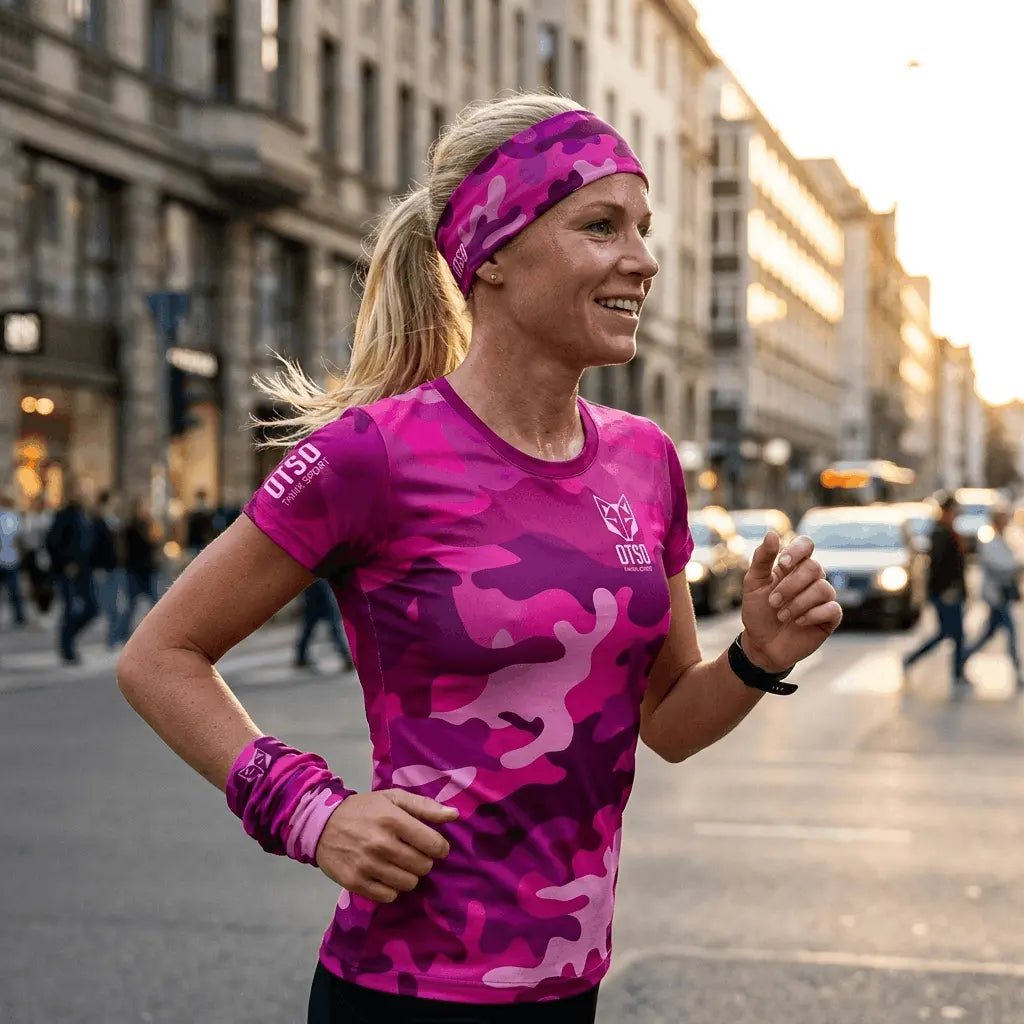 OTSO Pink Camo Pack: Maglia, Fascia capelli & Scaldacollo - Janoa