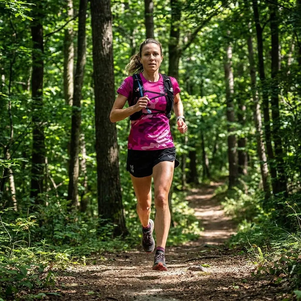Maglia tecnica a manica corta da donna rosa mimetico - by OTSO - Janoa