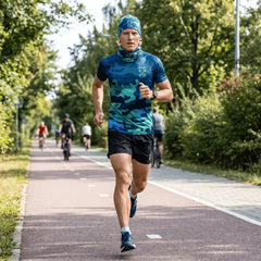 OTSO Blue Camo Pack: Maglia, Berretto Leggero & Scaldacollo - Janoa